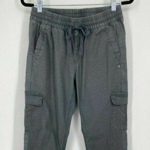 PrAna Athletic Cargo Pants Womens Size S Elastic Drawstring Waist Slim Gray